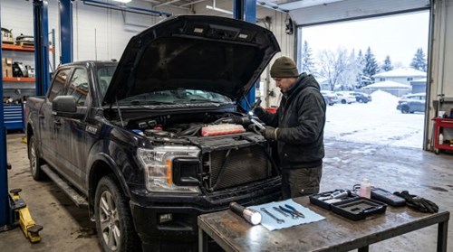 Winter cooling system inspection for used radiators in Edmonton's cold climate.